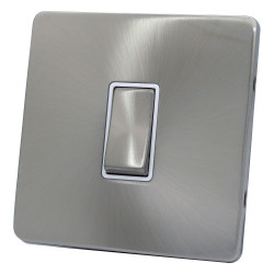 1 Gang 2 Way 10 Amp Light Switch Satin Chrome Screwless